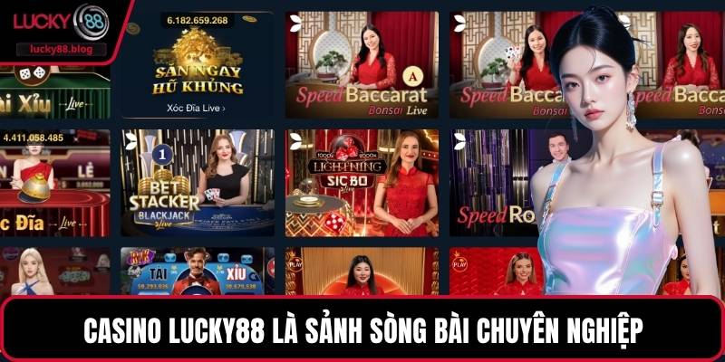 Casino LUCKY88 là sảnh sòng bài chuyên nghiệp
