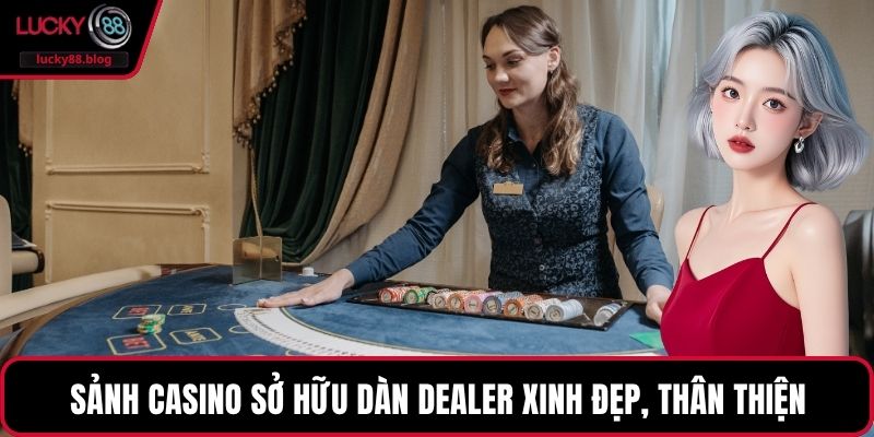 Sảnh casino sở hữu dàn dealer xinh đẹp, thân thiện